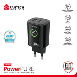 FANTECH PPE251 PowerPURE Duel-Port-Adapter 25Watt With Digital Display