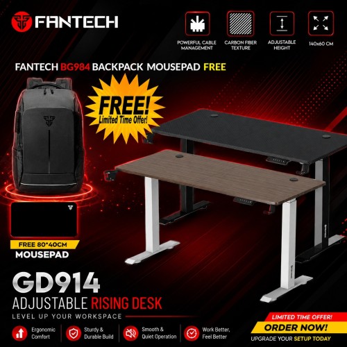 FANTECH GD914 Adjustable Rising Gaming Desk For Home And Office Black White