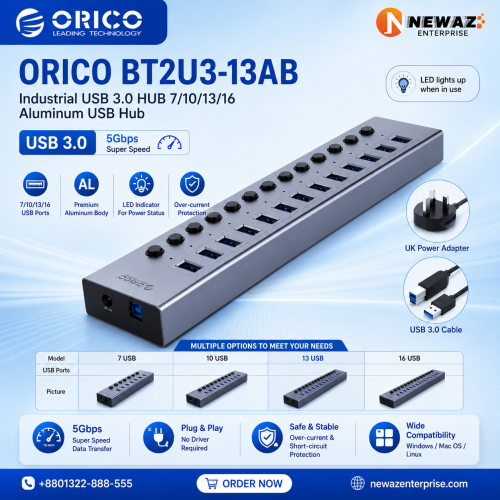 ORICO BT2U3-13AB 13-Port USB3.0 Hub with Individual Switches