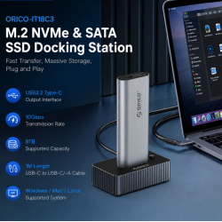 ORICO-IT18C3 Single-Bay M.2 NVMe & SATA SSD Docking Station
