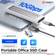 ORICO AXM2S-G2-V1 10Gbps M.2 NVMe & M.2 NGFF SSD Enclosure
