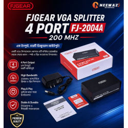 FJGEAR FJ-2004 4 PORT VGA Splitter Switch High Definition Technology