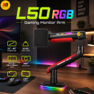 NORTH BAYOU L50 32"-60" Gas Spring RGB Monitor Arm