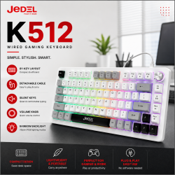 JEDEL K512 RGB Wired Silent Membrane Keyboard