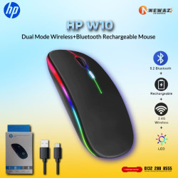 HP W10 Dual Mode Bluetooth+Wireless Rechargeable Mouse