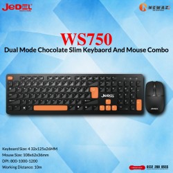 JEDEL WS750 Dual Mode Chocolate Slim Keybaord Mouse Combo