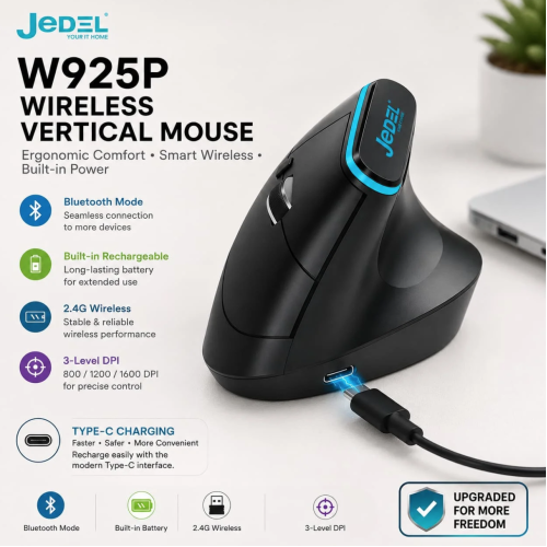 JEDEL W925P Wireless Vertical Ergonomic Mouse