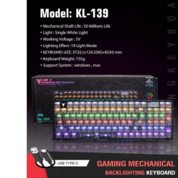 JEDEL KL139 RGB Transperent Mechanical Gaming Keyboard