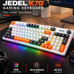 JEDEL K70 RGB Mechanical Keyboard With Knob