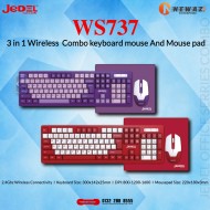 JEDEL WS737 3 in 1 Wireless Keyboard Mouse & Mouse Pad Combo 