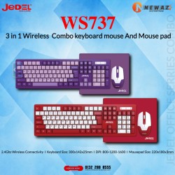 JEDEL WS737 3 in 1 Wireless Keyboard Mouse & Mouse Pad Combo 