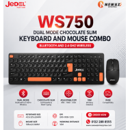 JEDEL WS750 Dual Mode BT And 2.4ghz Chocolate Slim Keyboard Mouse Combo