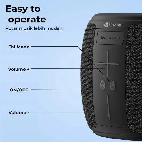 Kisonli Q16 Plus RGB LED Wireless Portable Bluetooth Speaker Price in BD