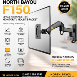 NORTH BAYOU NB F150 Single Arm Gas Strut Monitor & TV Wall Mount Bracket