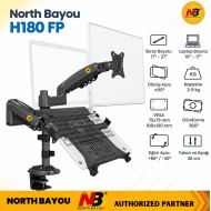 North Bayou H180 FP 22-32 inch Monitor Holder+10-17 inch Laptop Support Desk Mount