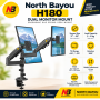 NORTH BAYOU NB H180 Dual Arm Monitor Mount Bracket