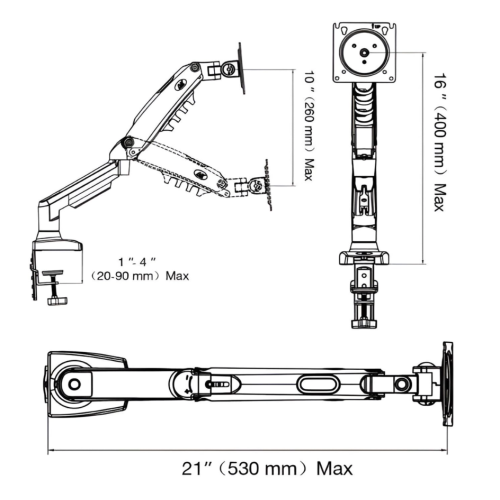 NORTH BAYOU F80-FP Adjustable Laptop Monitor Mount Bracket Stand Holder
