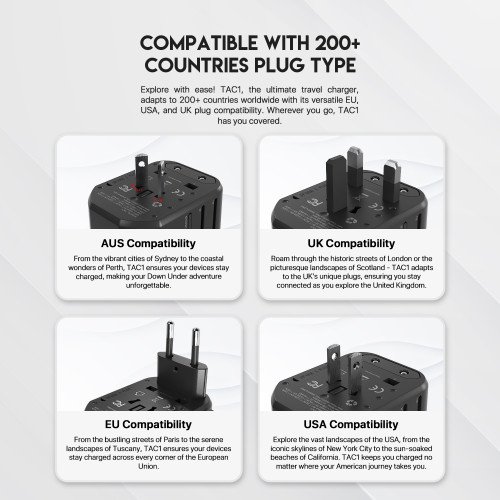 FANTECH TAC1 Universal PowerCube Travel Multi Adapter