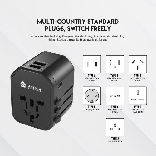 FANTECH TAC1 Universal PowerCube Travel Multi Adapter