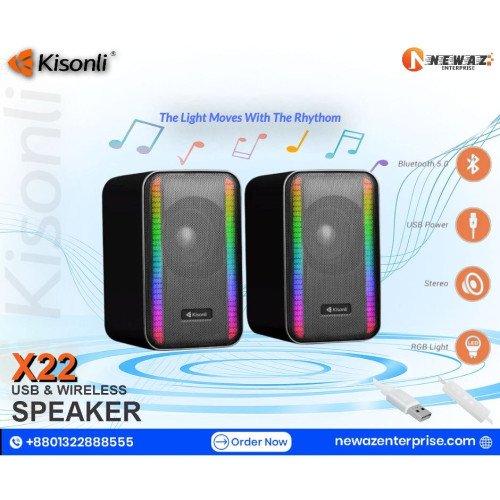 KISONLI X22 RGB USB Bluetooth Multimedia Speaker