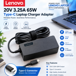 LENOVO 20V 3.25A 65W Type-C Laptop Charger Adapter