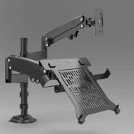North Bayou H180 FP 22-32 inch Monitor Holder+10-17 inch Laptop Support Desk Mount