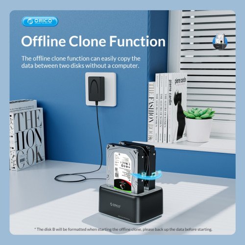 ORICO 6829C3-C Dual Bay Dock With Offline Clone