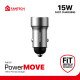Fantech PME15 PowerMove 15W 2 Port Car Charger Adapter Silver