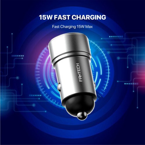 Fantech PME15 PowerMove 15W 2 Port Car Charger Adapter Silver