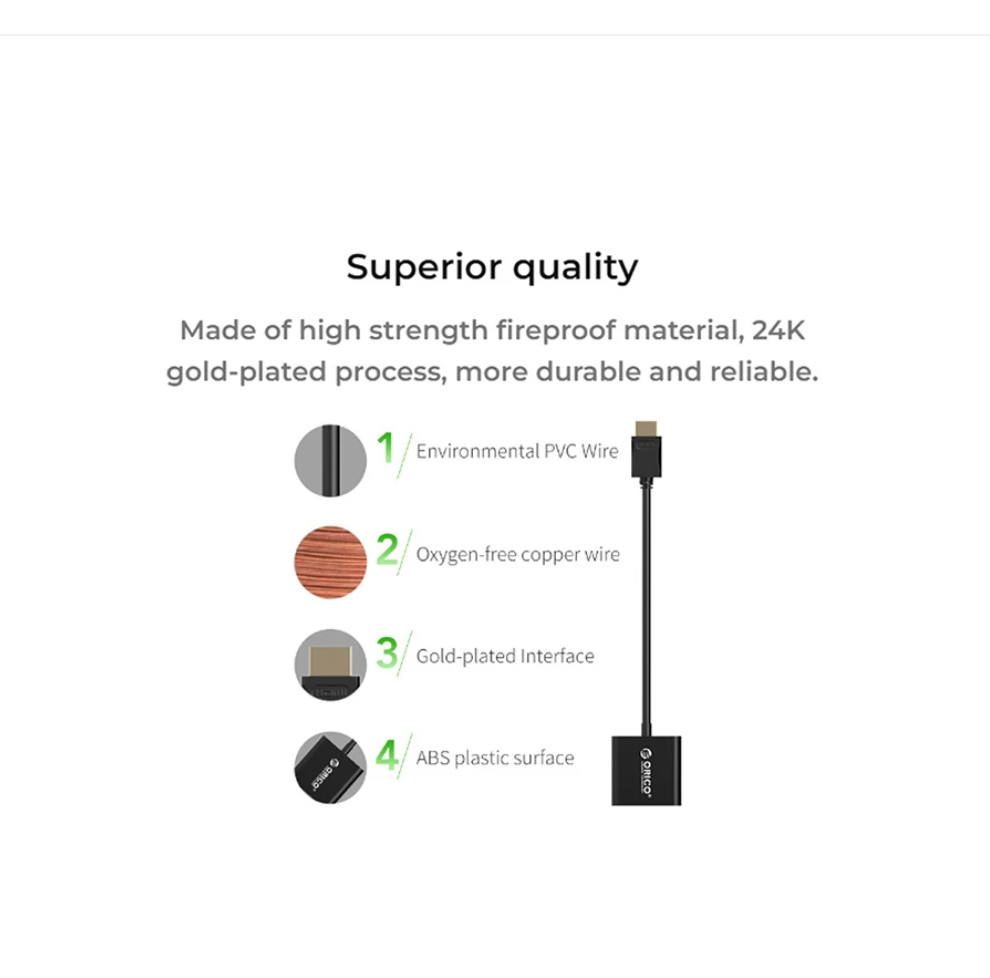 Orico DHTV-C20 HDMI A to VGA Adapter price in bd